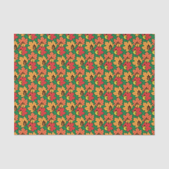 Acorns and leaves VI Tissue Paper (Front)