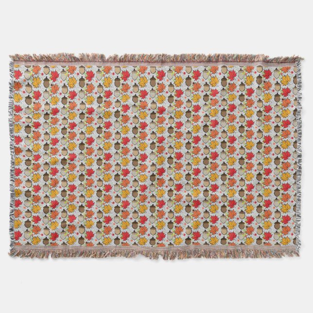 Acorns and leaves VII Throw Blanket (Front)