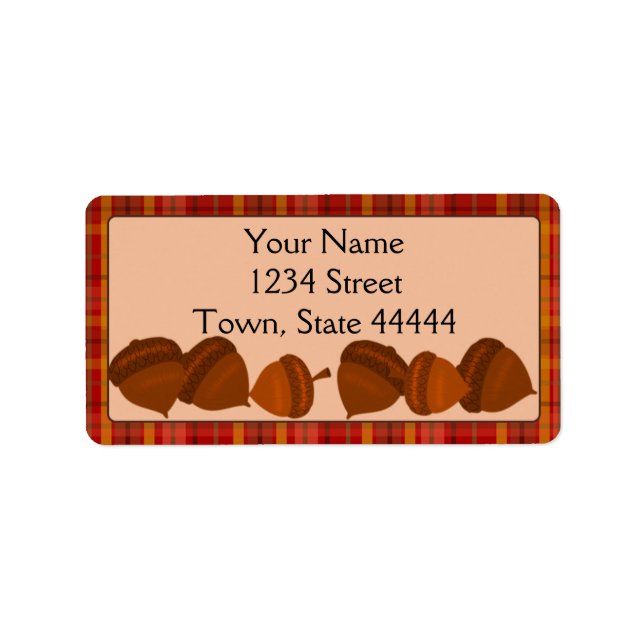 Acorns and Plaid, Thanksgivng Address Labels (Front)