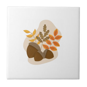 Acorns Autumn Fall  Tile