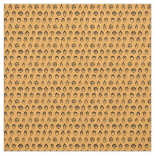 Acorns Illustrated Vintage Acorn Art CUSTOM COLOR Fabric