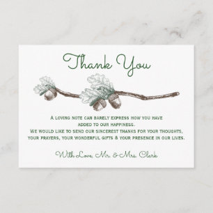 Acorns on Twigs Thank you Card
