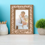 Acorns Rabbit & Squirrel Foliage Border Etched Frames<br><div class="desc">Charming arts and crafts style oak leaf and acorns border with a cute forest rabbit and squirrel. You can easily personalize the text in this template.</div>
