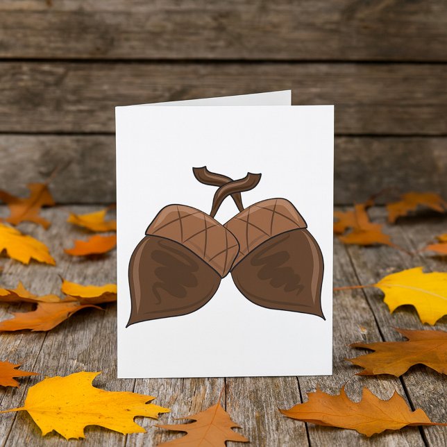 Acorns Rustic Autumn Forest Nature Card (Creator Uploaded)