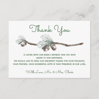 Acorns sur le Carte de remerciements de Twigs