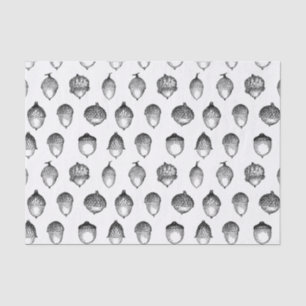 Acorns Vintage Art Pattern CUSTOM BACKGROUND COLOR Tissue Paper