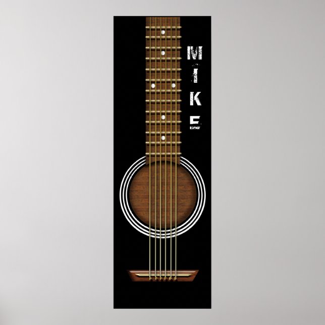 ACOUSITIC GUITAR 12 X 36 POSTER BANNER (Front)
