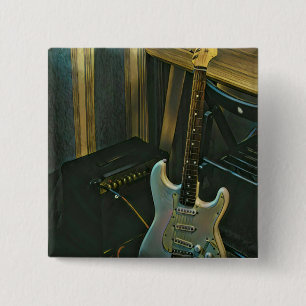 acoustic bass electric guitar gift 2 inch square button