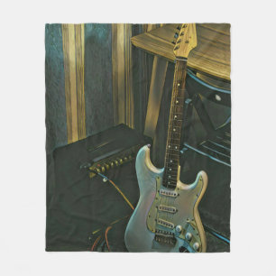acoustic bass electric guitar gift fleece blanket