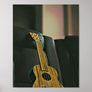 acoustic bass electric guitar gift poster