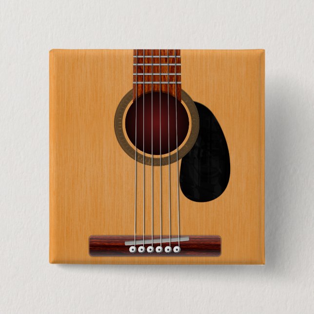 Acoustic Guitar 2 Inch Square Button (Front)