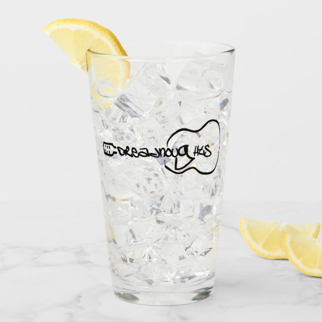 Acoustic Guitar Abstract Logo black Glass (Front Ice)