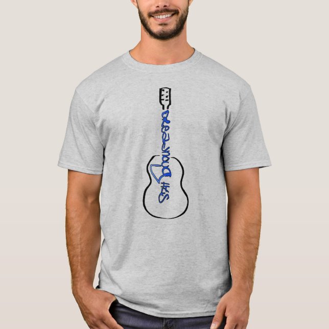 Acoustic Guitar Abstract Logo blue T-Shirt (Front)