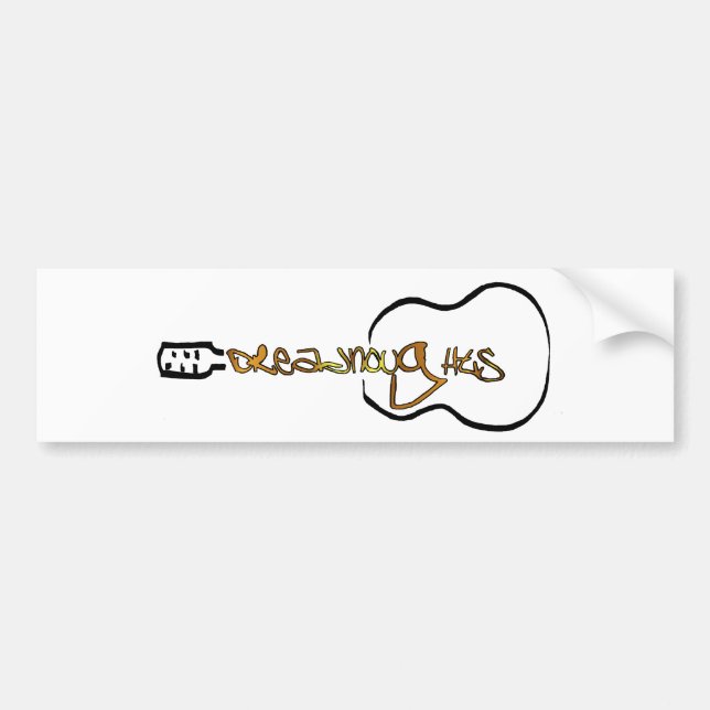 Acoustic Guitar Abstract Logo gold Bumper Sticker (Front)