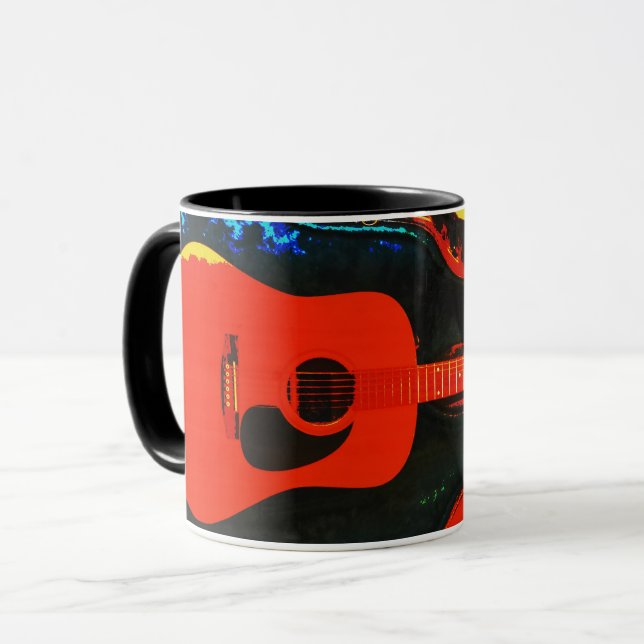Acoustic Guitar and Case Art Mug Cup  (Front Left)