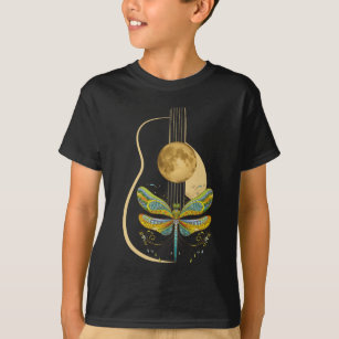 Acoustic Guitar Artistic Dragonfly Music T-Shirt