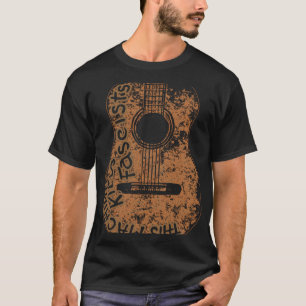Acoustic Guitar Artistic Woody Music Song Guitaris T-Shirt
