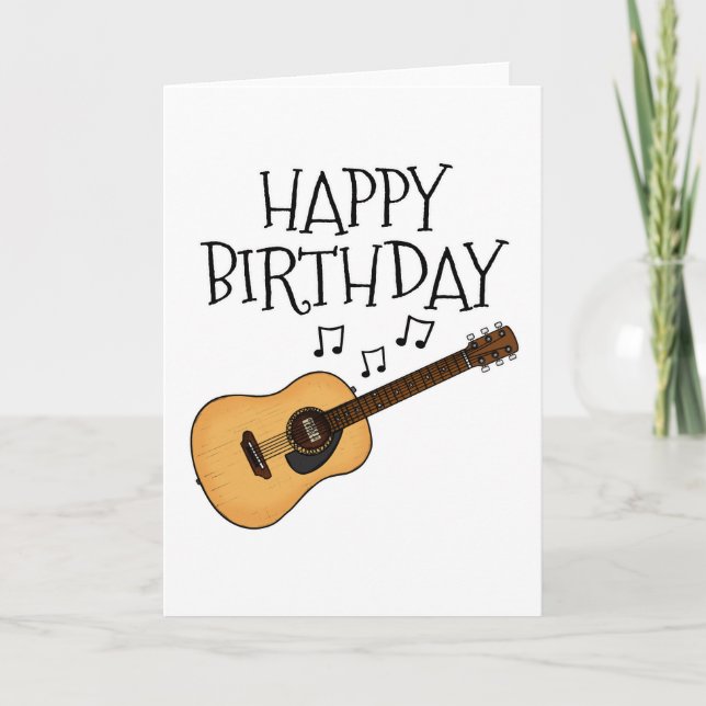 Acoustic Guitar Birthday Card Guitarist Musician (Front)