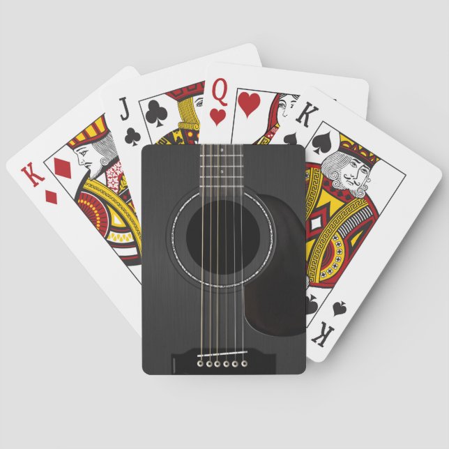 Acoustic Guitar Black Playing Cards (Back)