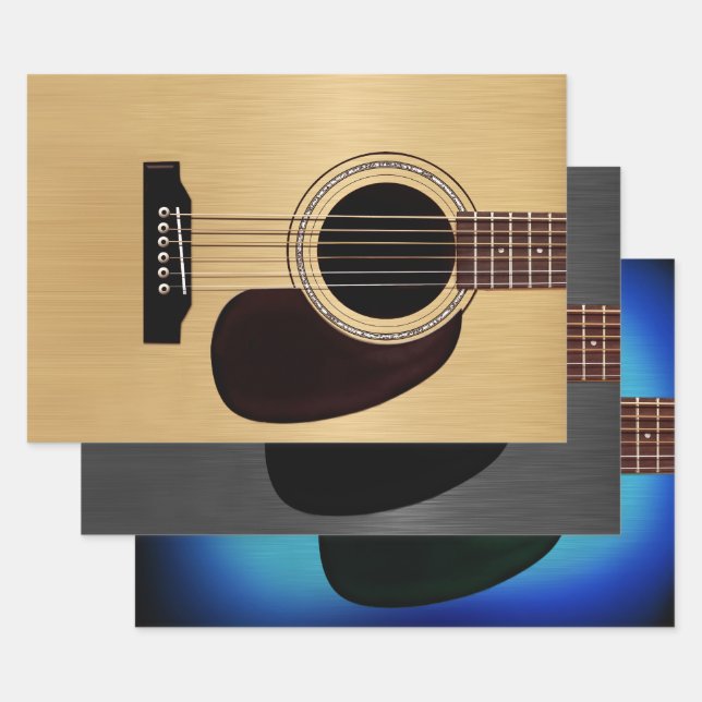 Acoustic Guitar Bundle Wrapping Paper Sheet (Set)