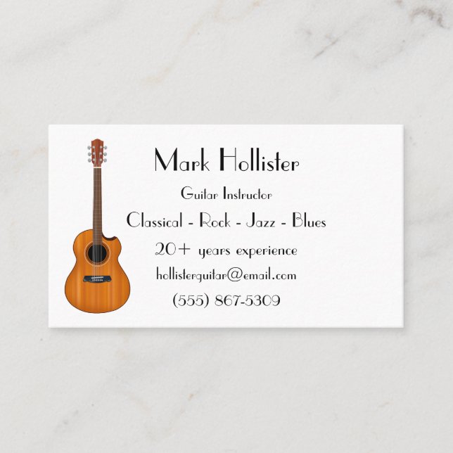 Acoustic Guitar Business Card (Front)