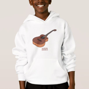 Acoustic guitar cartoon illustration 