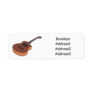 Acoustic guitar cartoon illustration