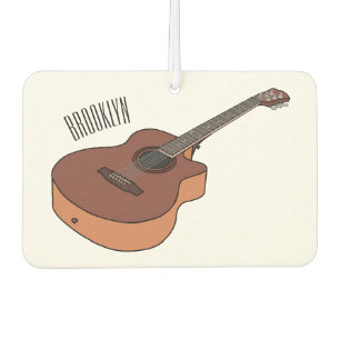 Acoustic guitar cartoon illustration air freshener
