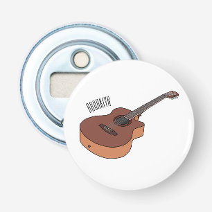 Acoustic guitar cartoon illustration  bottle opener