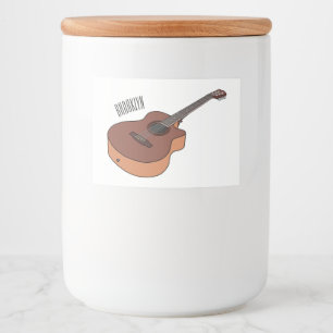 Acoustic guitar cartoon illustration food label