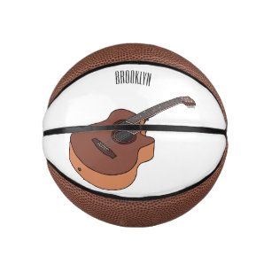 Acoustic guitar cartoon illustration mini basketball