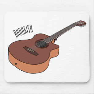 Acoustic guitar cartoon illustration  mouse pad