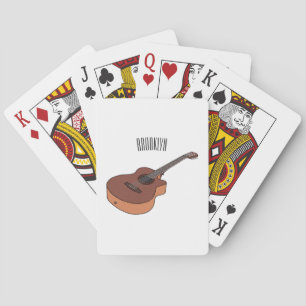 Acoustic guitar cartoon illustration playing cards