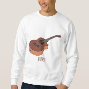 Acoustic guitar cartoon illustration  sweatshirt