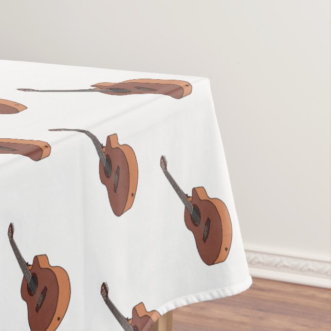 Acoustic guitar cartoon illustration  tablecloth (In Situ)