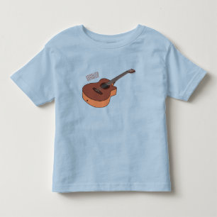 Acoustic guitar cartoon illustration toddler t-shirt