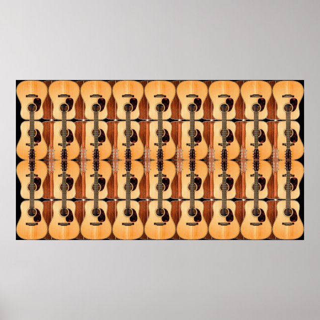 Acoustic Guitar Collage Poster Print (Front)
