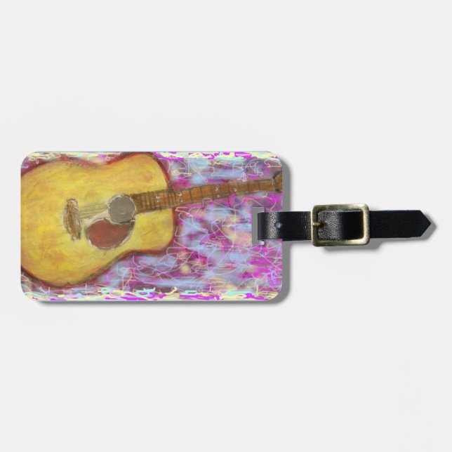 Acoustic Guitar Colours Luggage Tag (Front Horizontal)