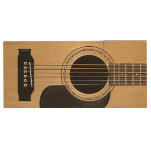 Acoustic Guitar Custom Wood USB Flash Drive