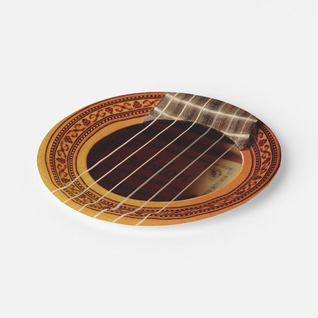 Acoustic Guitar Detail Paper Plate (Angled)