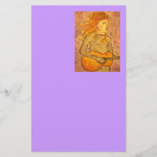 acoustic guitar drawing stationery