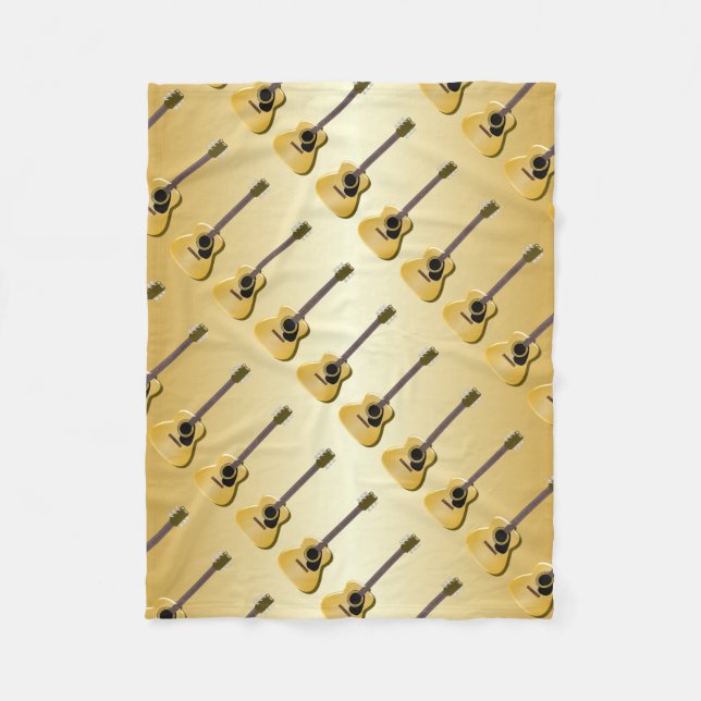 Acoustic Guitar Fleece Blanket (Front)