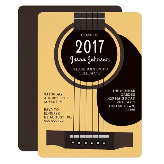Acoustic Guitar Graduation Party Invitation