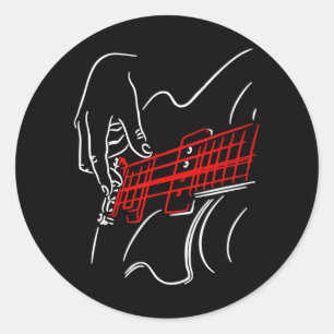 Acoustic Guitar Guitaris Bass Player Musician Classic Round Sticker
