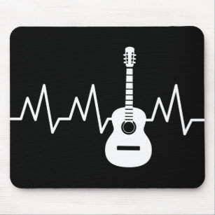 Acoustic Guitar Heart Beat Mouse Pad