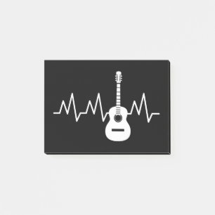 Acoustic Guitar Heart Beat Post-it Notes