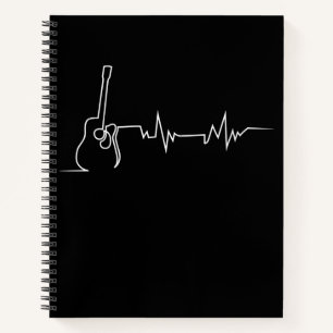 Acoustic Guitar Heartbeat Cool Gift For Guitar Notebook