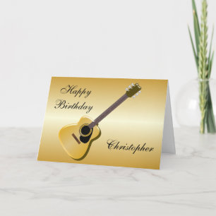 Acoustic Guitar Just Add Name Birthday Card