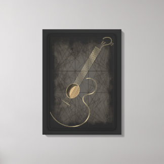 Acoustic Guitar Logo Canvas Wall Art