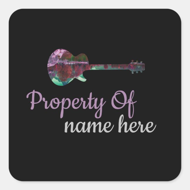 Acoustic Guitar Logo Personalized  Square Sticker (Front)